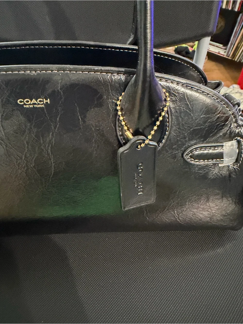 Coach Black Leather Barrel Empire 34